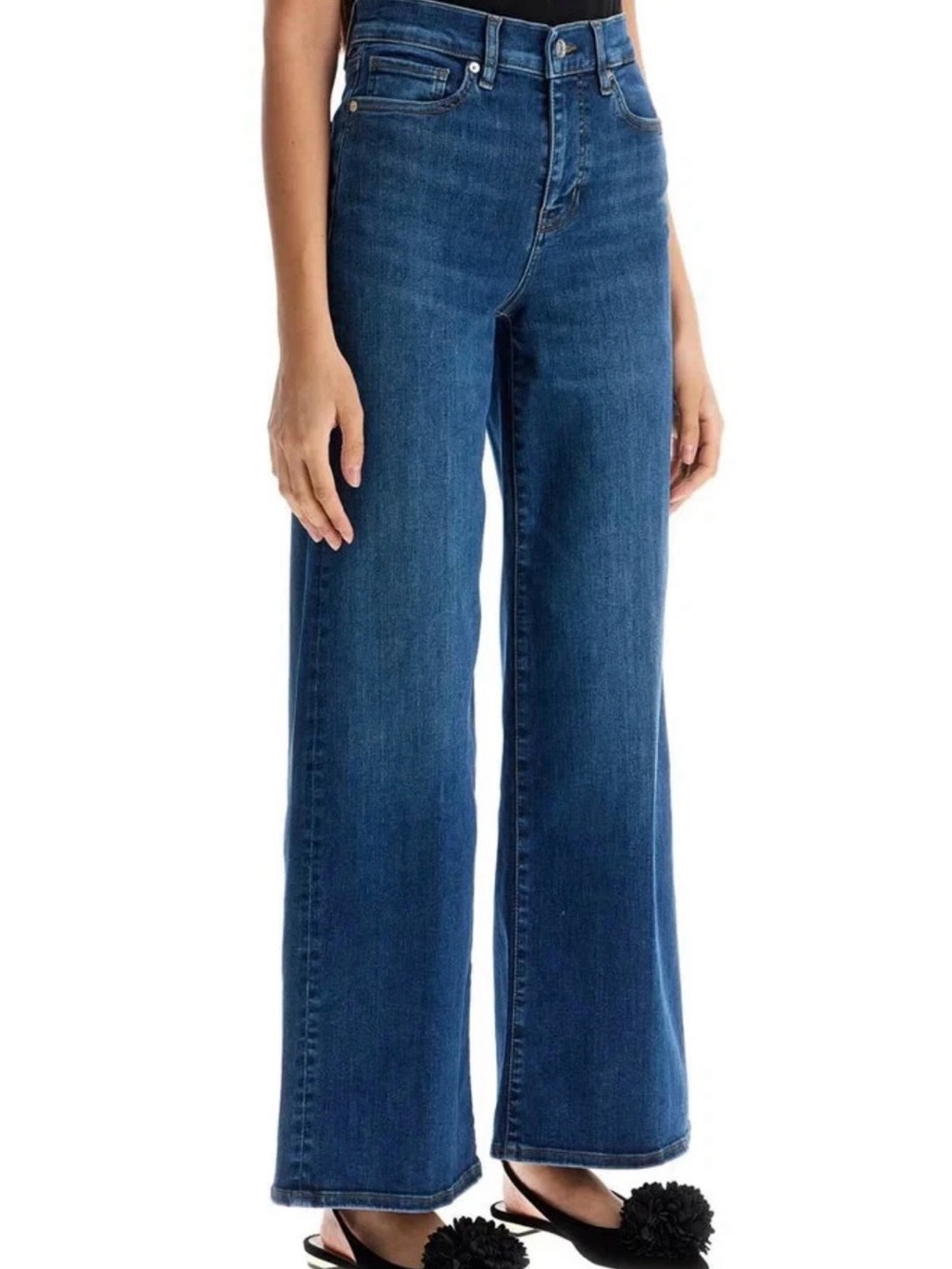 FRAME Le Slim Palazzo Wide Leg High Rise Jeans in Kinmount Sz 27 - Picture 2 of 8